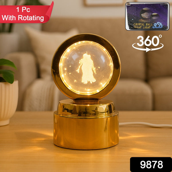 Radhe Krishna Crystal Ball Night Light – 1 Pc - justgrabit.in | Just Grab It
