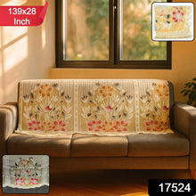 Elegant Floral Sofa Protector Cover - (1 Pc / 139x28 Inch) - justgrabit.in | Just Grab It