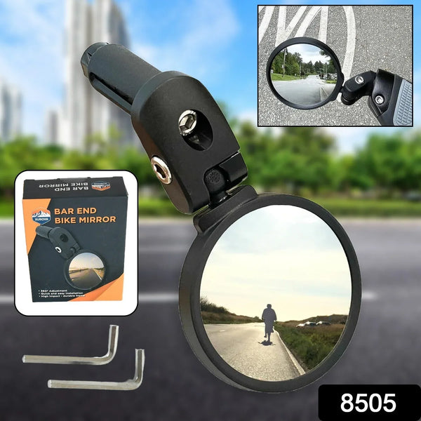 Bar End Bike Mirror: 360° Rotatable & Foldable (1 Pc) - Justgrabit Inc.