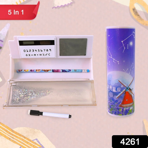 5 in 1 Compass Box, Geometry Box 2 Compartment (1 Set / Mix Color) - Justgrabit Inc.