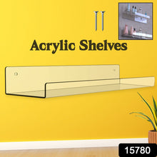 Acrylic Shelves, Clear Shelves Wall Mounted (38×11 Cm / 1 pc / With 2 Screw) - justgrabit.in | Just Grab It