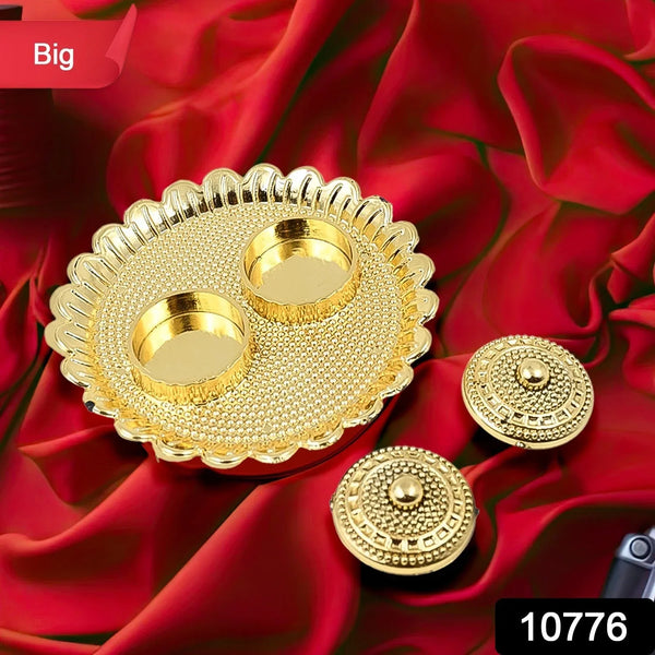 Round Shape Special Puja Thali, Kumkum Thali Holder (1 Pc / Big) - justgrabit.in | Just Grab It