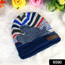 Cap for Winter Woolen Knitted Black Inside Fur Caps (1 Pc / Mix Design & Color) - justgrabit.in | Just Grab It