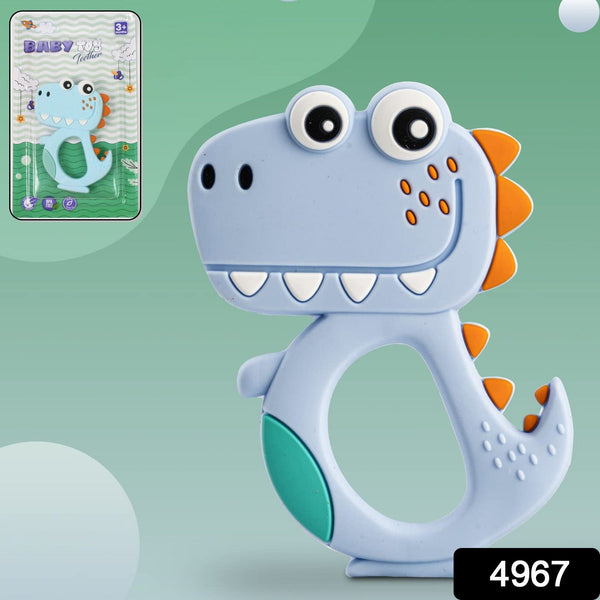 Silicone Dinosaur Teether for Baby (1 Pc / Mix Design & Color) - justgrabit.in | Just Grab It