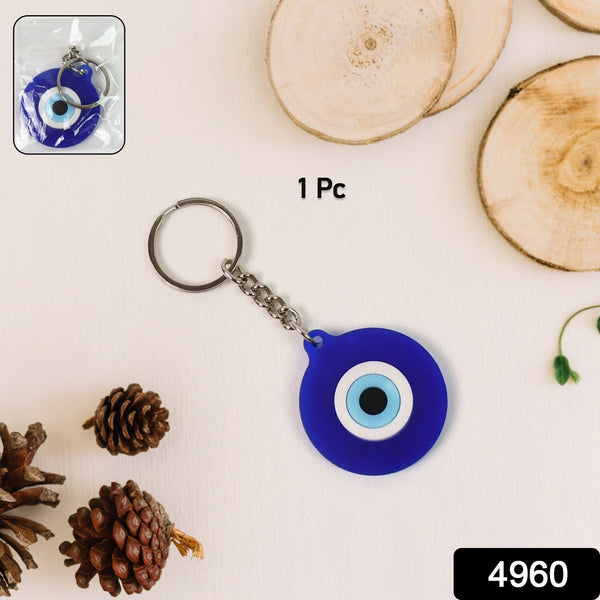 Evil Eye Rubber / Silicone Keychain (1 Pc / Blue Color) - justgrabit.in | Just Grab It