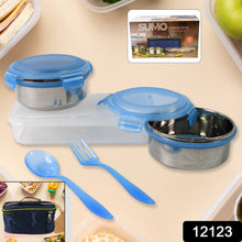 Sumo Lunch Box with Bag – Plastic Lunch Box & Spoon/Fork Set (2 Pc) - justgrabit.in | Just Grab It