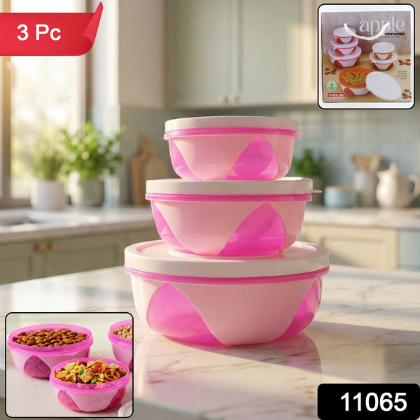 Apple Set of 3 Plastic Storage Containers (1 Pc) - justgrabit.in | Just Grab It