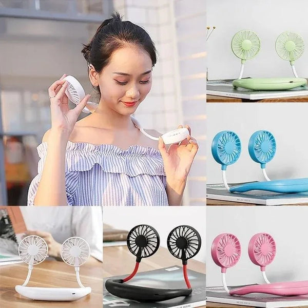 Hands - Free Wearable Neckband Fan - Justgrabit Inc.