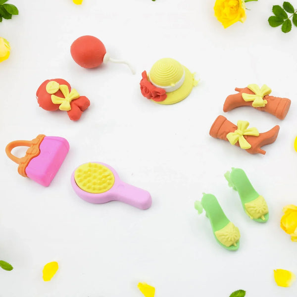 Fancy & Stylish Mini Erasers for Kids (9 Pc Set) - Fun Designs, Party Favors - justgrabit.in | Just Grab It