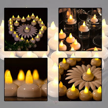 Set of 12 Flameless Floating Candles Battery Operated Tea Lights Tealight Candle - Decorative, Wedding, Diwali - Justgrabit Inc.