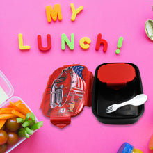 Beautiful Car Design Printed Plastic Lunch Box With Inside Small Box & Spoon for Kids, Air Tight Lunch Tiffin Box for Girls Boys, Food Container, Specially Designed for School Going Boys and Girls - justgrabit.in | Just Grab It