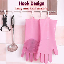 Reusable Silicone Cleaning Brush Scrubber Gloves (Multicolor) - Justgrabit Inc.
