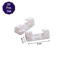 Self - Adhesive Cable Clips – Round Plastic Wire Holder for Cord Management (Pack of 20) - justgrabit.in | Just Grab It