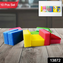 Multi - Purpose Multi Color Scratch Scrub Sponges (10 Pcs Set) - justgrabit.in | Just Grab It