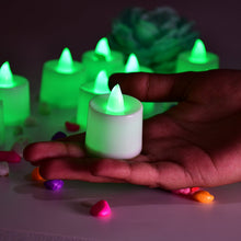 Green Flameless LED Tealights Smokeless Candles for Home Decoration Pack of 24 - justgrabit.in | Just Grab It