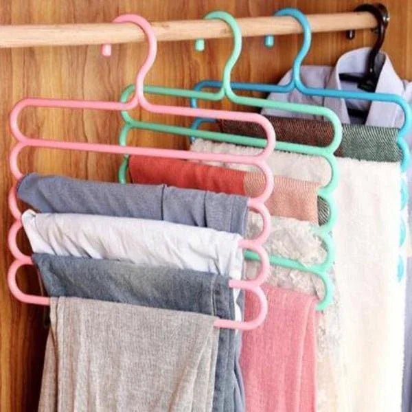 5 in 1 Multipurpose Plastic Hanger, Assorted (5 - Layer) - Justgrabit Inc.