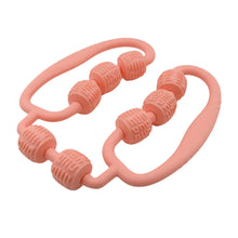 Muscle Massage Roller 8 Wheels Relieve Soreness Leg Muscle Roller Fitness Roller Muscle Relaxer Massage Roller Ring Clip All Round Massaging Uniform Force Elastic PP Drop Shaped for Home Use (1 Pc) - justgrabit.in | Just Grab It
