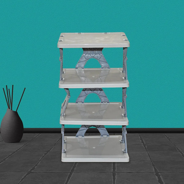 Foldable Shoe Rack (1 Pc, 4 Layers): Space - Saving, Entryway Storage - justgrabit.in | Just Grab It