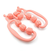 Muscle Massage Roller, 10 Wheels Relieve Soreness Leg Muscle Roller Fitness Roller Muscle Relaxer Massage Roller Ring Clip All Round Massaging Uniform Force Elastic PP Drop Shaped for Home Use (1 Pc) - justgrabit.in | Just Grab It