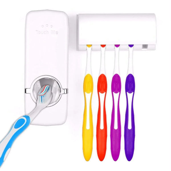 Toothpaste Dispenser & Tooth Brush Holder - justgrabit.in | Just Grab It