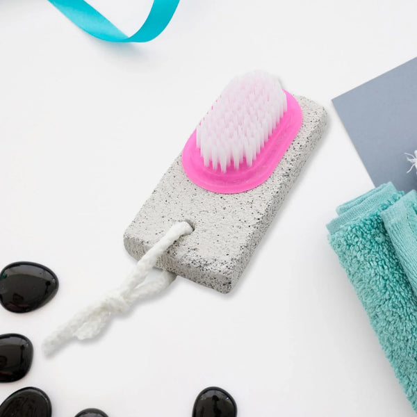 Hand and Foot Brush with pumice stone to Remove Dead Skin & Callus Stone Foot Scrubber Pedicure Brush For Dead Skin - justgrabit.in | Just Grab It