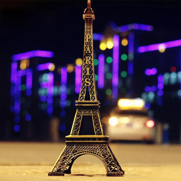 Antique 3D Eiffel Tower Statue - Metal Paris Landmark Decorative Showpiece for Home & Office - Justgrabit Inc.