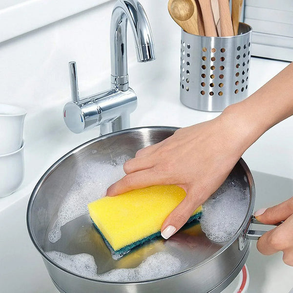 Scrub Sponge 2 in 1 Pad for Kitchen, Sink, Bathroom Cleaning Scrubber - Justgrabit Inc.