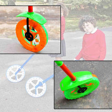 Plastic Single Wheel Push Run toy with handle and two lights on wheel. push toy for Kids. - Justgrabit Inc.
