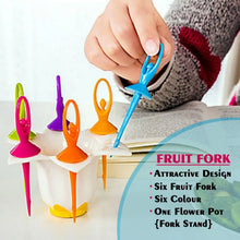 Dancing Doll Fruit Fork Cutlery Set with Stand Set of 6. - Justgrabit Inc.