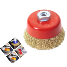 Wire Wheel Cup Brush (Gold) - justgrabit.in | Just Grab It