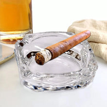 Glass Brunswick Crystal Quality Cigar Cigarette Ashtray Round Tabletop for Home Office Indoor Outdoor Home Decor - justgrabit.in | Just Grab It