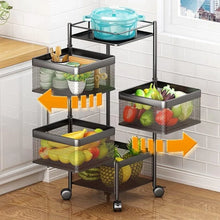 Metal High Quality Kitchen Trolley Kitchen Organizer Items and Kitchen Accessories Items for Kitchen Rack Square Design for Fruits & Vegetable Onion Storage Kitchen Trolley with Wheels (4 Layer) - justgrabit.in | Just Grab It