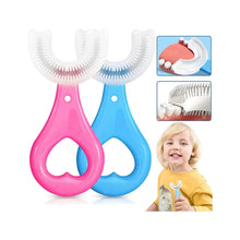 U Shaped Toothbrush for Kids, 2 - 6 Years Kids Baby Infant Toothbrush, Food Grade Ultra Soft Silicone Brush Head - Justgrabit Inc.