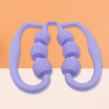 Muscle Massage Roller, 6 Wheels Relieve Soreness Leg Muscle Roller Fitness Roller Muscle Relaxer Massage Roller Ring Clip All Round Massaging Uniform Force Elastic PP Drop Shaped for Home Use (1 Pc) - justgrabit.in | Just Grab It