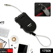 Multifunctional cable lock with number code for travel, sports Etc. Retractable Wire Lock,Wire Black Shell Combination Password. - Justgrabit Inc.