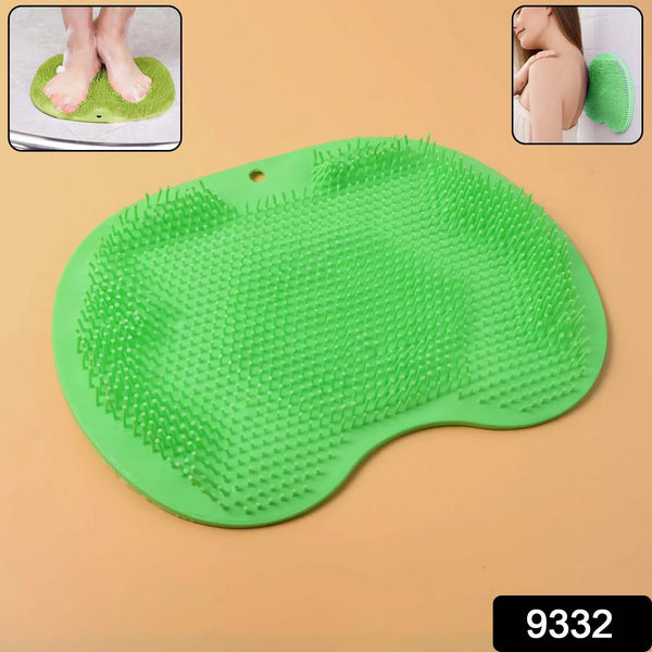 Green Silicone Bath Massage Cushion – Suction Cup Exfoliating Foot Scrubber & Mat - justgrabit.in | Just Grab It