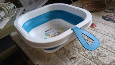 Space - Saving Foldable Baby Wash Basin, Lightweight & Easy to Clean for Home (28×28 Cm) - Justgrabit Inc.