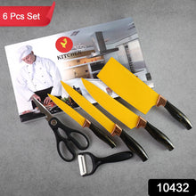 6 Pcs Professional Kitchen Knife Set with Chef Knives, Cleaver, Peeler & Scissors - justgrabit.in | Just Grab It