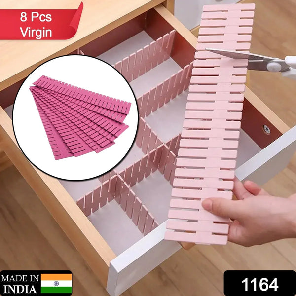 Plastic Adjustable Grid Drawer Dividers Organizers Closet Straps For Home And Kitchen Drawer Use - justgrabit.in | Just Grab It