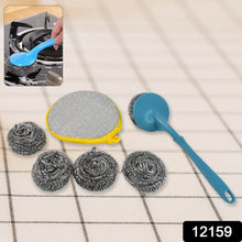 6 in 1 Kitchen Cleaning Set Handy Free Stainless Steel Scrubber - justgrabit.in | Just Grab It