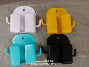 1 Pc Wallmount Mobile Stand With Hook for and stuffs purposes. (Mix Color / 1 Pc) - justgrabit.in | Just Grab It
