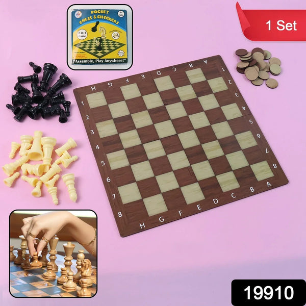 Chess & Checkers 2 - in - 1 Travel Game - (1 Set) - justgrabit.in | Just Grab It