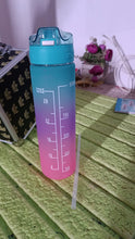 Plastic Colorful Motivational Water Bottle with Straw (900 ML) - justgrabit.in | Just Grab It
