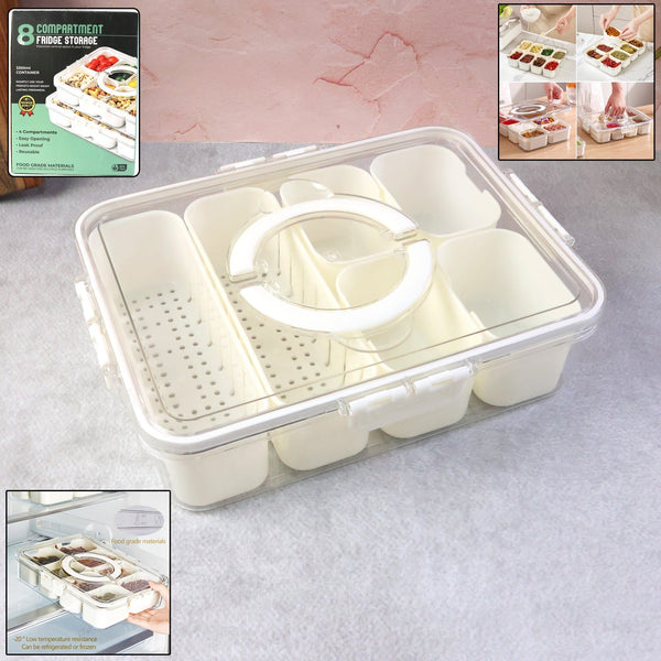6 - Compartment Fridge Storage Box with Lid - justgrabit.in | Just Grab It