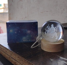 Ambaji 3D Crystal Ball lamps With Base (1 Pc) - justgrabit.in | Just Grab It