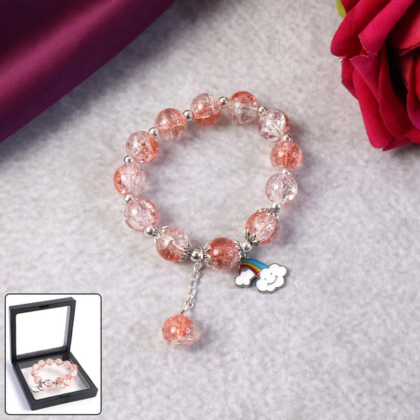 Elegant Crystal Beaded Charm Bracelet - justgrabit.in | Just Grab It