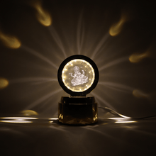 Ganpati Bapa 3D Crystal Ball Night Light with LED Illumination (1 Pc) - justgrabit.in | Just Grab It