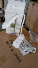Desk Lamp Adjustable Gooseneck USB Rechargeable 3 modes of Lighting, Reading Lamp for Dorm White, Study Desk lamp Suitable for Girls College Bedroom Reading - Justgrabit Inc.