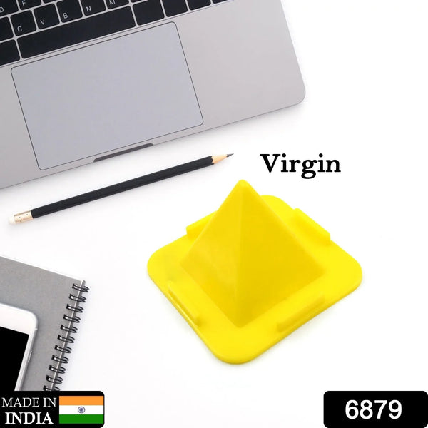 Virgin Mobile Accessories Universal Portable Four - Sided Pyramid Shape Desktop/ Table Mobile Holder Stand for car dashboard recording on desk vent office holder - justgrabit.in | Just Grab It