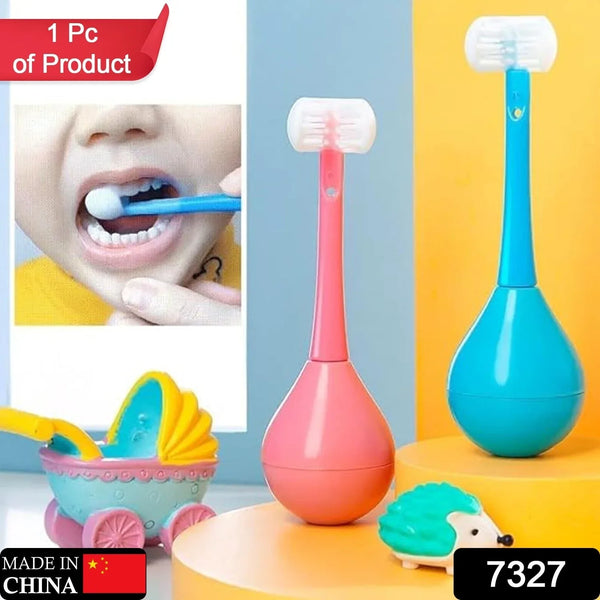 Soft Bristle 3 - Sided Training Toothbrush – Inverted Silicone Head for Kids (Ages 2 - 12, 1 Pc) - justgrabit.in | Just Grab It